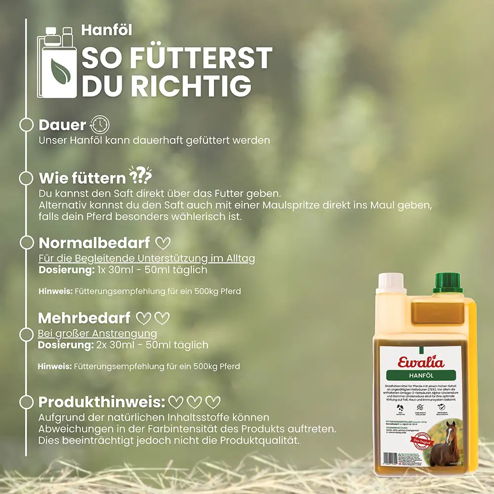 EWALIA «Hanföl für Pferde» 1L – Bild 4